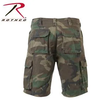 Vintage Style Camo Paratrooper Cargo Shorts