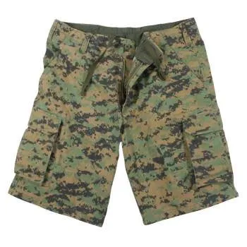 Vintage Style Camo Paratrooper Cargo Shorts
