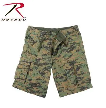 Vintage Style Camo Paratrooper Cargo Shorts