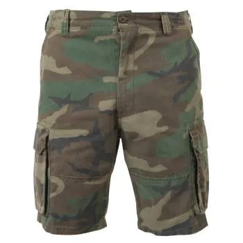 Vintage Style Camo Paratrooper Cargo Shorts