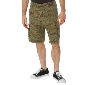 Vintage Style Camo Paratrooper Cargo Shorts