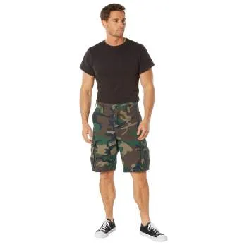 Vintage Style Camo Paratrooper Cargo Shorts
