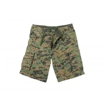 Vintage Style Camo Paratrooper Cargo Shorts