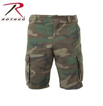 Vintage Style Camo Paratrooper Cargo Shorts