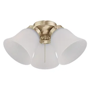 Westinghouse 7784500 LED Cluster Ceiling Fan Light Kit Polished Brass Finish with Frosted Ribbed Glass