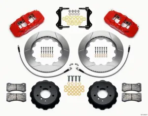 Wilwood AERO6 Front Hat Kit 14.00 Red 2007-2011 BMW E90 Series w/Lines