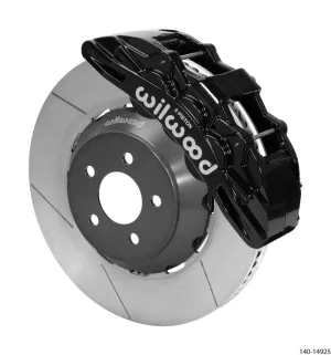 Wilwood SX6R Front Brake Kit 15in Lug Drive Rotor Slotted Black w/ Lines 15  Ford Mustang