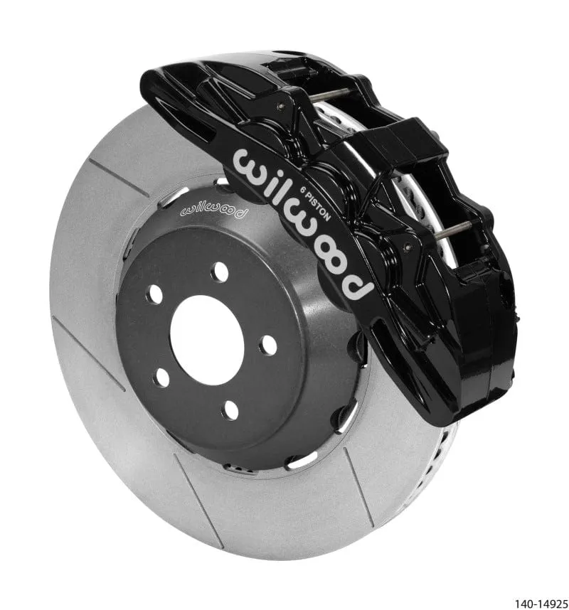 Wilwood SX6R Front Brake Kit 15in Lug Drive Rotor Slotted Black w/ Lines 15  Ford Mustang